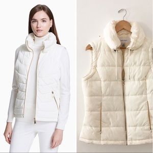Cream Calvin Klein puffer vest